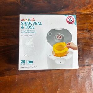 Munchkin Snap Seal & Toss 7-Layer Diaper Pail Refill Bags Lavender 20 Count